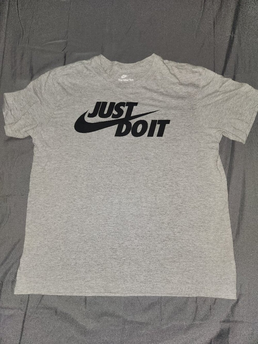 Nike Mens Just Do It Swoosh Graphic T Shirt Heather Gray Medium M TechnosportTee
